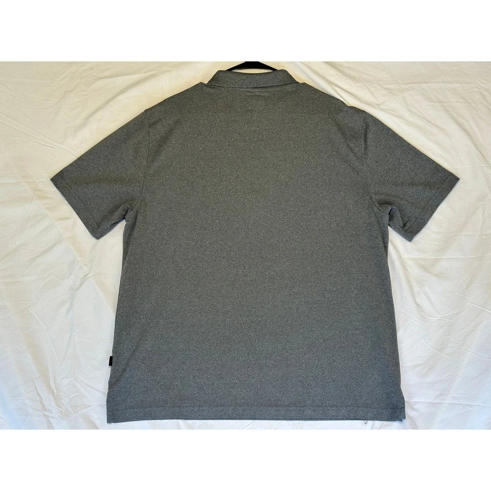Greg Norman Tasso Elba Five Iron Polo Shirt Mens Large Gray Play Dry Golf Shark